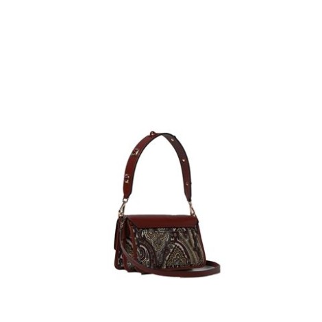 BORSA ETRO A SPALLA BORDEAUX CON RICAMO PAISLEY