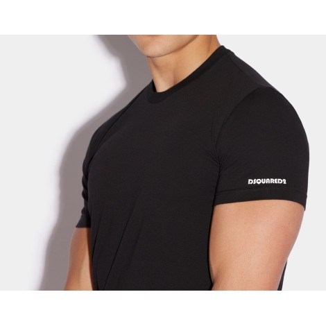 DSQUARED2 T-SHIRT IN COTONE STRETCH NERA  D9M20423001