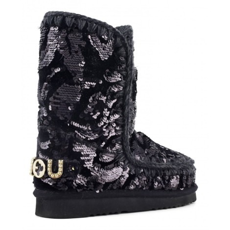 MOU STIVALETTO ESKIMO 24 BIG LOGO STUDS NERO 101031KGASQBK