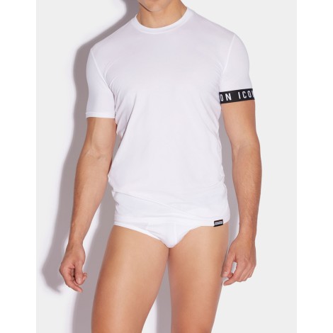 DSQUARED2 T-SHIRT IN COTONE STRETCH BIANCA <BR/>