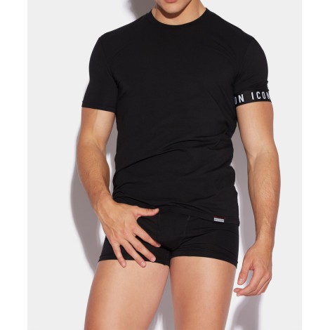 DSQUARED2 T-SHIRT IN COTONE STRETCH NERA D9M3S385001