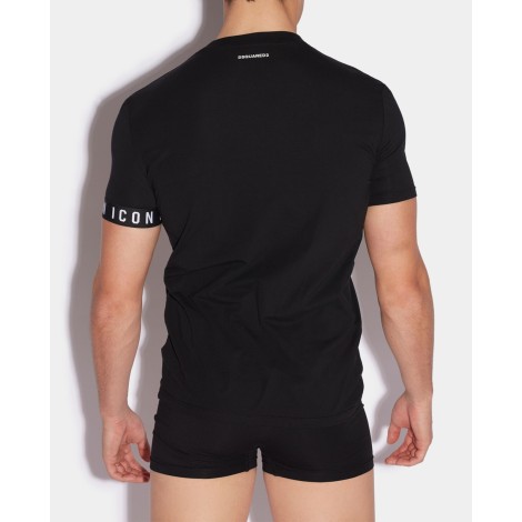 DSQUARED2 T-SHIRT IN COTONE STRETCH NERA D9M3S385001