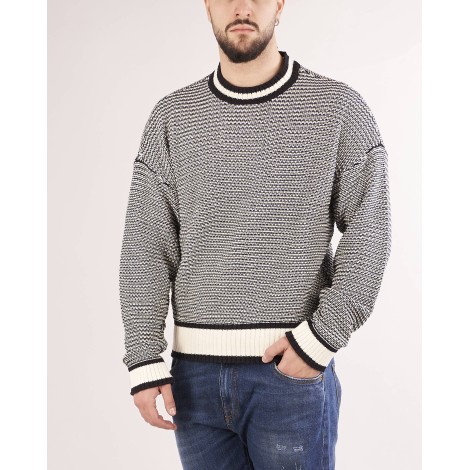 EMPORIO ARMANI Maglione in cotone operato bicolore Emporio Armani