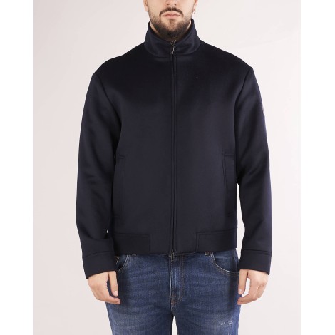 EMPORIO ARMANI Blouson full zip in panno beaver di lana super fine con inserto matelassé Emporio Armani