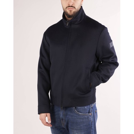 EMPORIO ARMANI Blouson full zip in panno beaver di lana super fine con inserto matelassé Emporio Armani