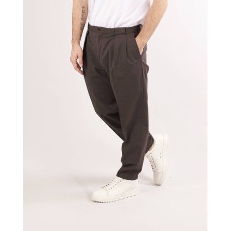 QUATTRO DECIMI Pantalone con elastico in vita e pences Quattro Decimi