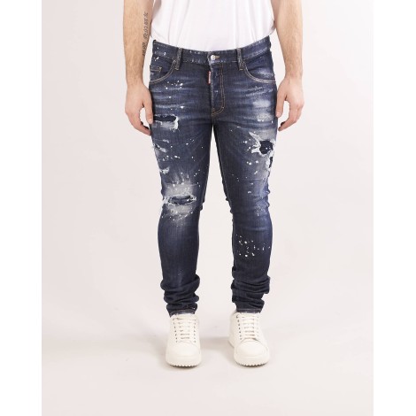 DSQUARED Dark ripped bleach wash superr twinky jeans Dsquared