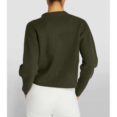 MAX MARA LEISURE CARDIGAN SIAL IN LANA VERDE