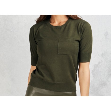 MAX MARA T-SHIRT ORTISEI IN MAGLIA DI VISCOSA VERDE 33660424600006