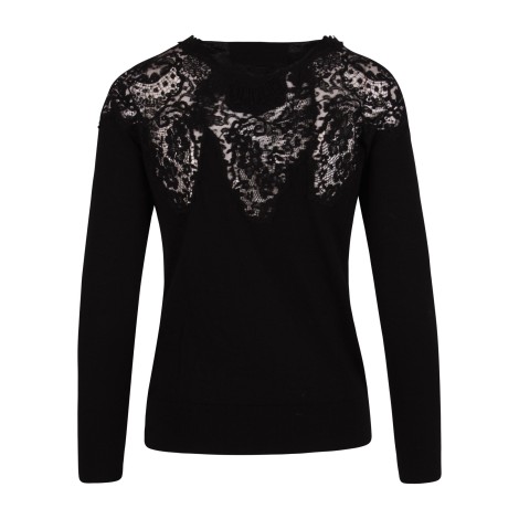 Ermanno Scervino Sweater with Lace Inserts 42