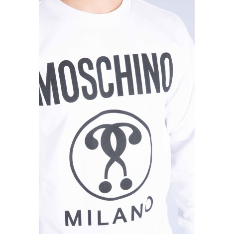 MOSCHINO Felpa in cotone con stampa Double Question Mark