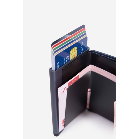 SECRID Porta carte Miniwallet Saffiano Navy