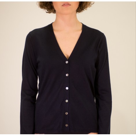 LA ROSE cardigan knit dark blu