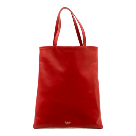 LA ROSE leather tote bag red