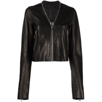 RICK OWENS V-neck leather jack