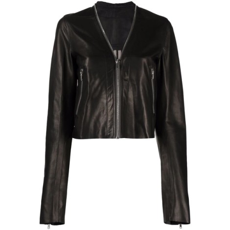 RICK OWENS V-neck leather jack