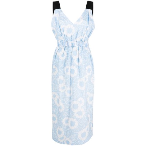 PRADA floral-print midi dress