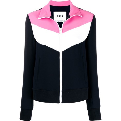 MSGM panelled zip-up jacket