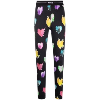 MSGM heart-print leggings