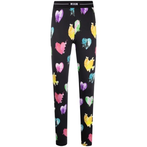 MSGM heart-print leggings