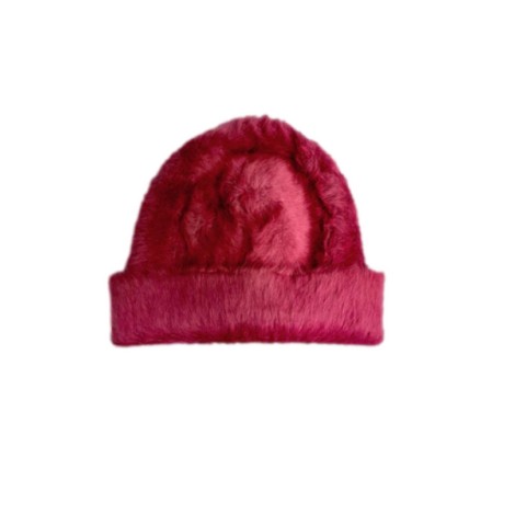 LA ROSE Angora beanie wine red