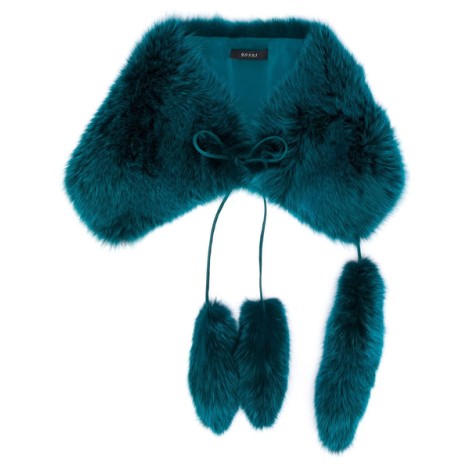 GUCCI blue fur scarf