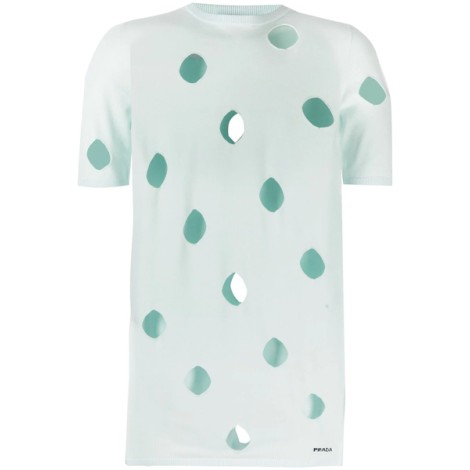 PRADA polka-dot cut-out T-shir