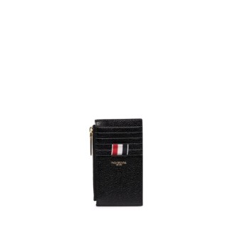 THOM BROWNE pebbled zip wallet