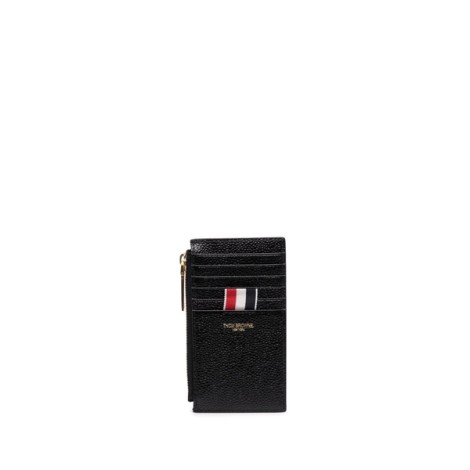 THOM BROWNE pebbled zip wallet