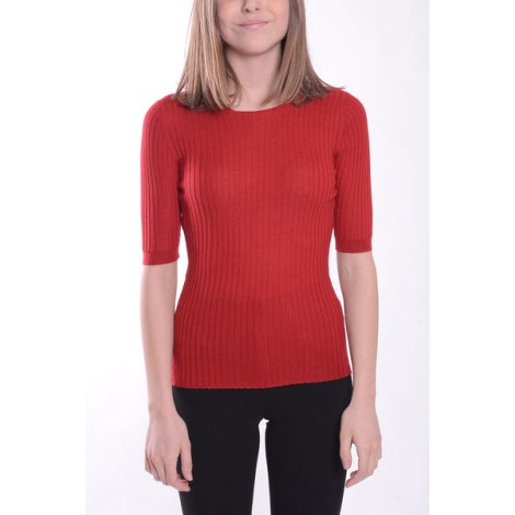 La Rose Crewneck ribs red