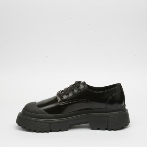 Sneakers in pelle nera