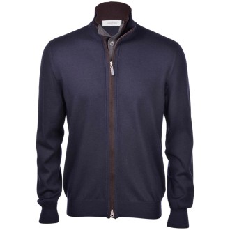 PAOLO FIORILLO CAPRI CARDIGAN FULL ZIP CON CHIUSURA A BOTTONI BLU, MARRONE, GRIGIO 5714214223598