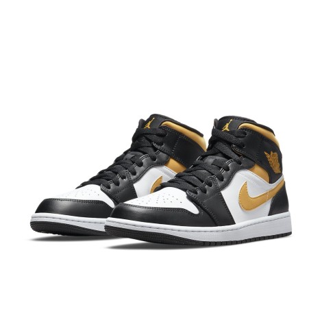 Jordan 1 Mid White Pollen Black