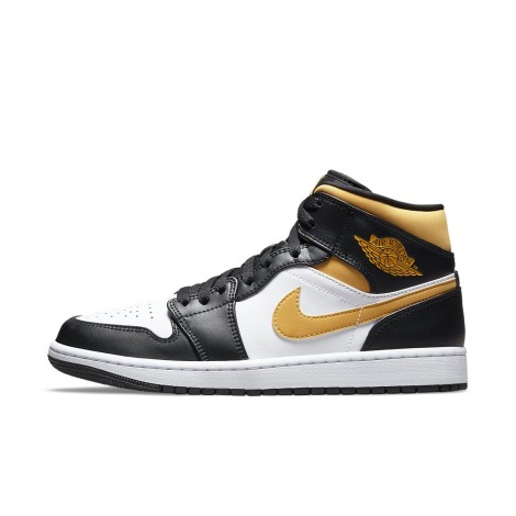 Jordan 1 Mid White Pollen Black