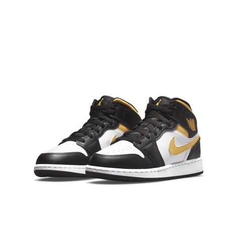 Jordan 1 Mid White Pollen Black (GS)