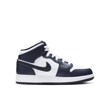 Jordan 1 Mid White Metallic Gold Obsidian (GS)