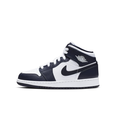 Jordan 1 Mid White Metallic Gold Obsidian (GS)