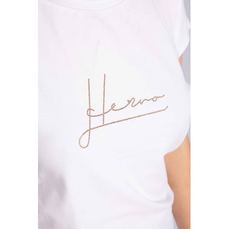 HERNO T-Shirt in Interlock jersey con strass