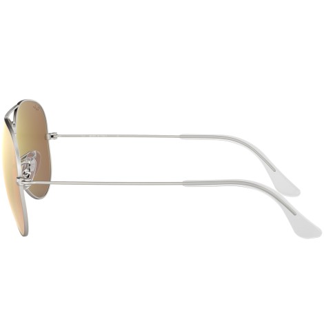 Aviator Flash Lenses RB3025 silver metal brown