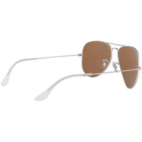 Aviator Flash Lenses RB3025 silver metal brown