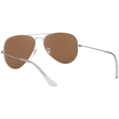 Aviator Flash Lenses RB3025 silver metal brown