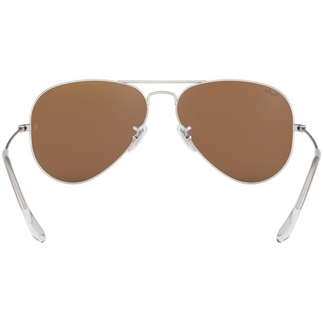 Aviator Flash Lenses RB3025 silver metal brown