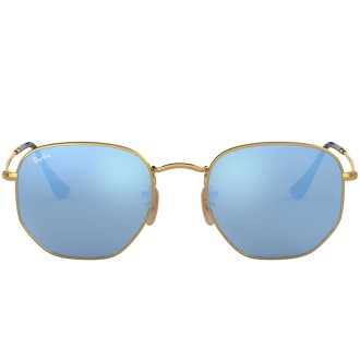 Hexagonal Flat Lenses RB3548N gold light blue