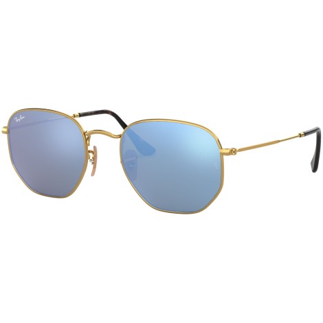 Hexagonal Flat Lenses RB3548N gold light blue