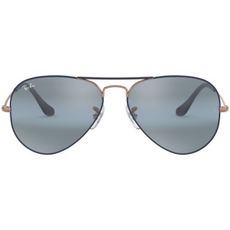 Aviator Large Metal RB3025 9156AJ matte dark blue on copper