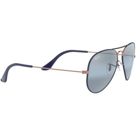 Aviator Large Metal RB3025 9156AJ matte dark blue on copper