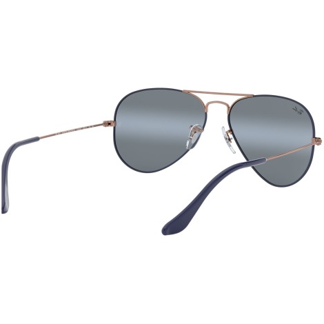 Aviator Large Metal RB3025 9156AJ matte dark blue on copper