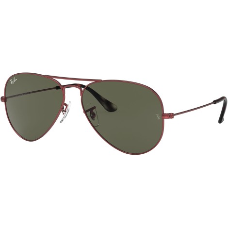 Aviator Large Metal RB3025 918831 sand transparent red