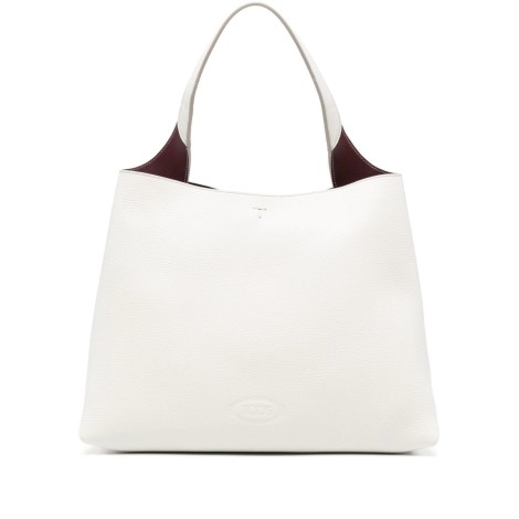 TOD'S SHOPPING BAG IN PELLE BIANCA MEDIA XBWAPAA9300QRI9P09