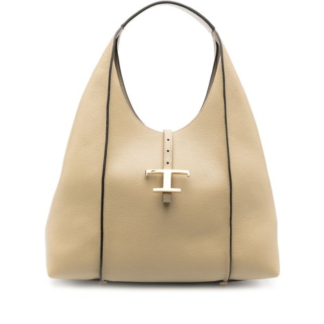 TOD'S BORSA HOBO T TIMELESS IN PELLE MEDIA BEIGE  XBWTSBE0300Q8EC803